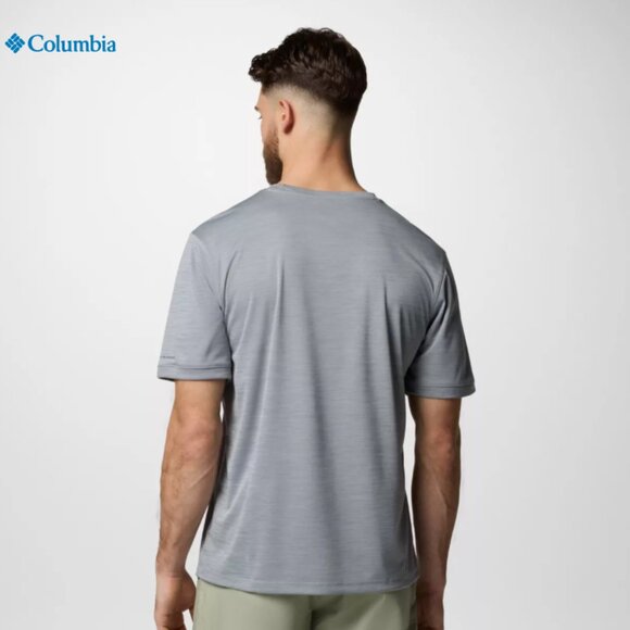 Columbia Omni-Shade Mens Sage Peak Knit Short Sleeve Crew Shirt XXL Gray Heather - Picture 4 of 11